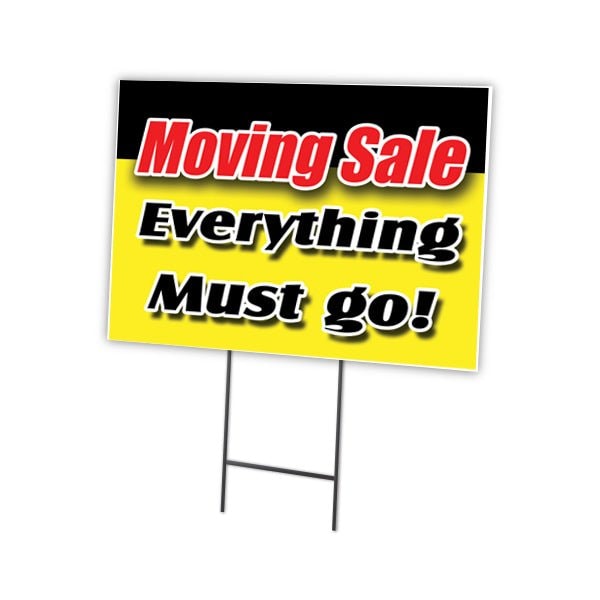 Signmission Moving Sale Everything Yard & Stake outdoor plastic coroplast window, C-2436 Moving Sale Everything C-2436 Moving Sale Everything - main